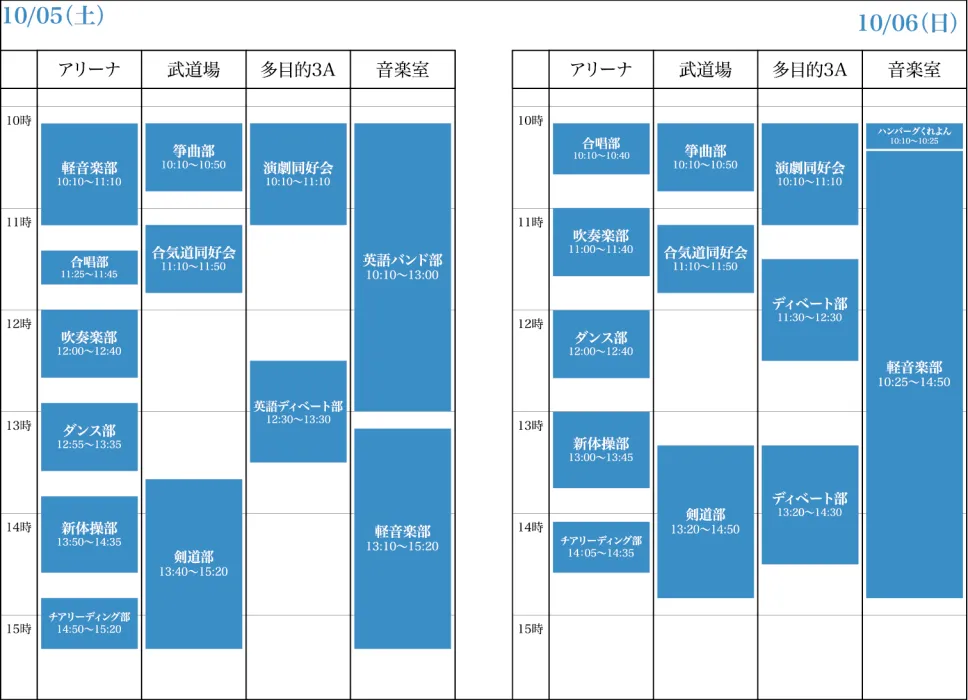 タイムテーブル